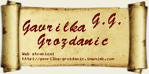 Gavrilka Grozdanić vizit kartica